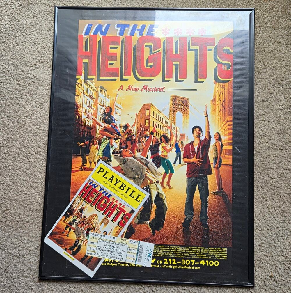 In the Heights Broadway Poster Display Playbill Ticket Stub 2009 Original Cast